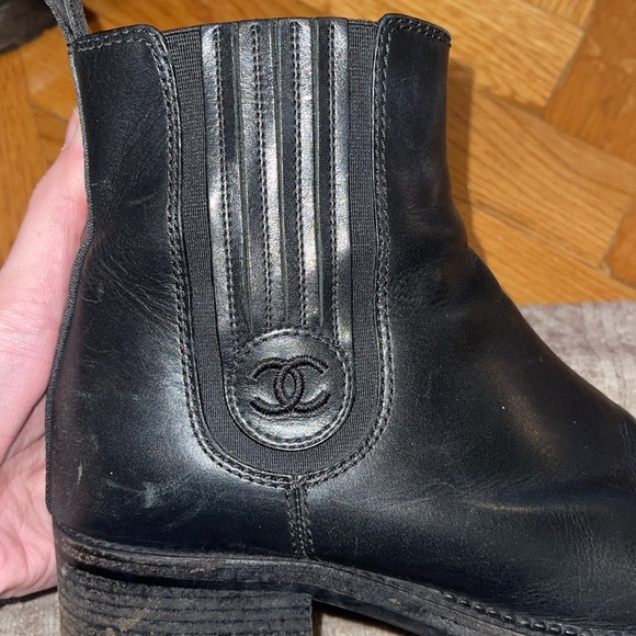 Chanel Black Leather Chelsea Booties - Picture 8 of 9